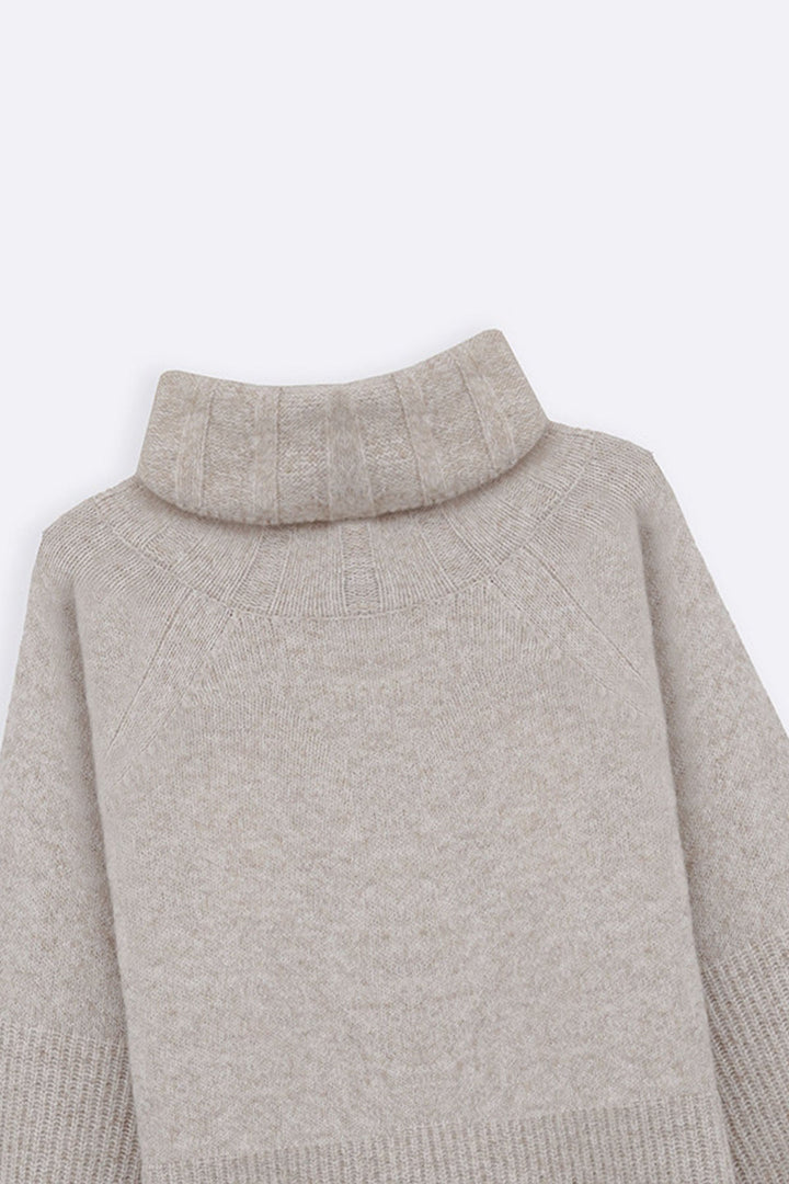 CREAM MOROCCO RIB SLEEVE SWEATER