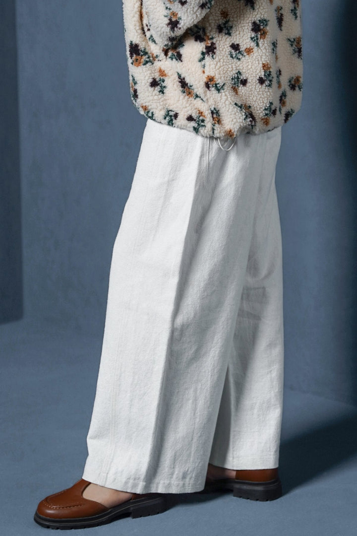 WHITE LINEN BLEND JEAN PANT