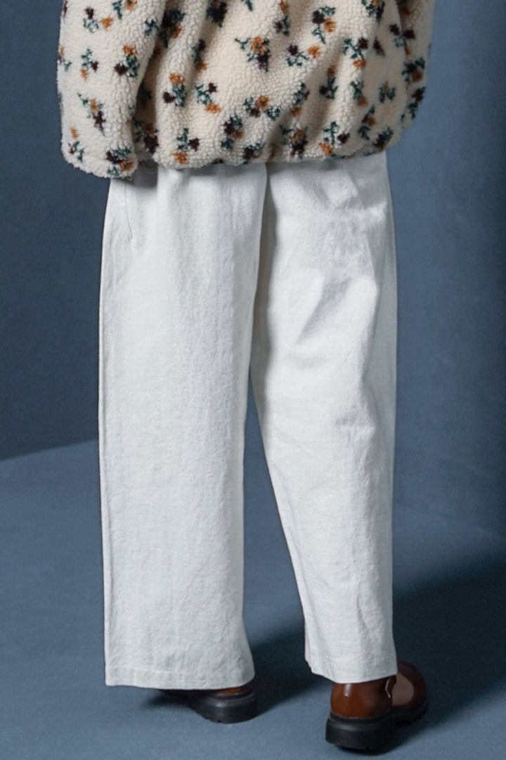 WHITE LINEN BLEND JEAN PANT