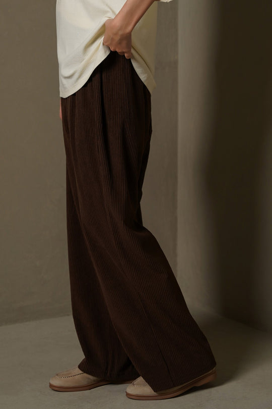 CHOCOLATE WALNUT CORDUROY TROUSERS