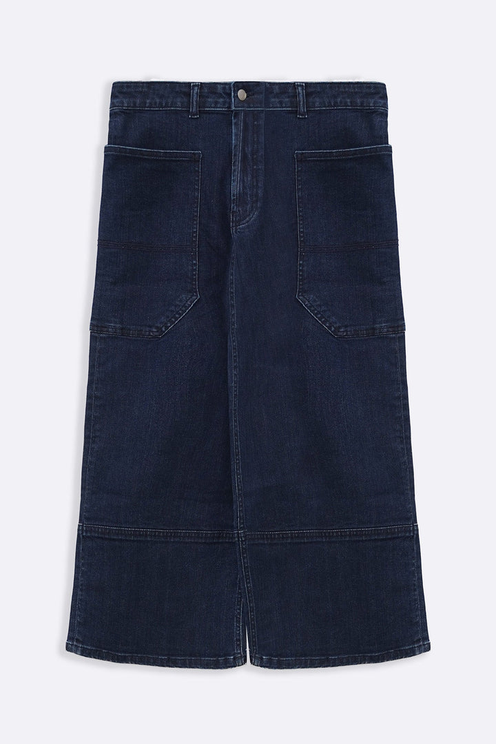 DARK BLUE HIGHLINE CROPPED JEANS