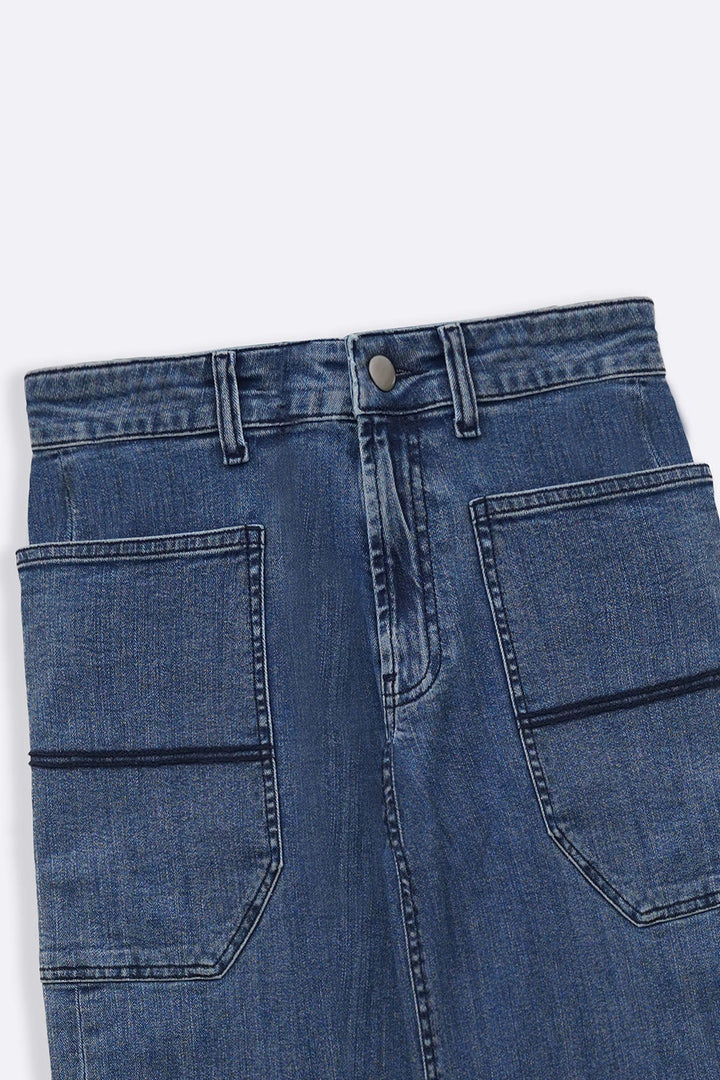MID BLUE HIGHLINE CROPPED JEANS