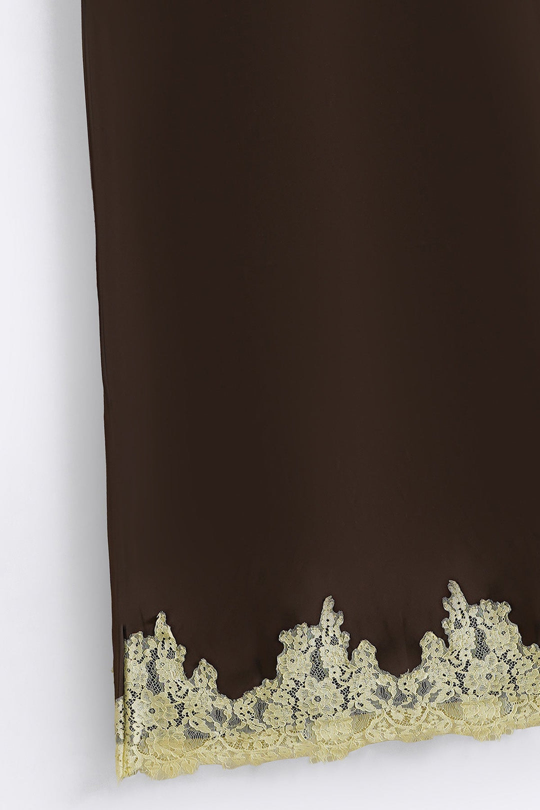 DARK BROWN LACE AND SILK SKIRT