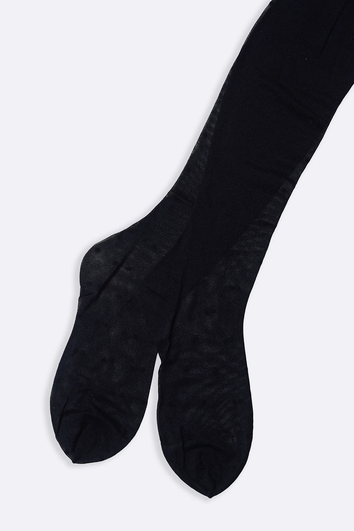 BLACK MESH DOT STOCKINGS