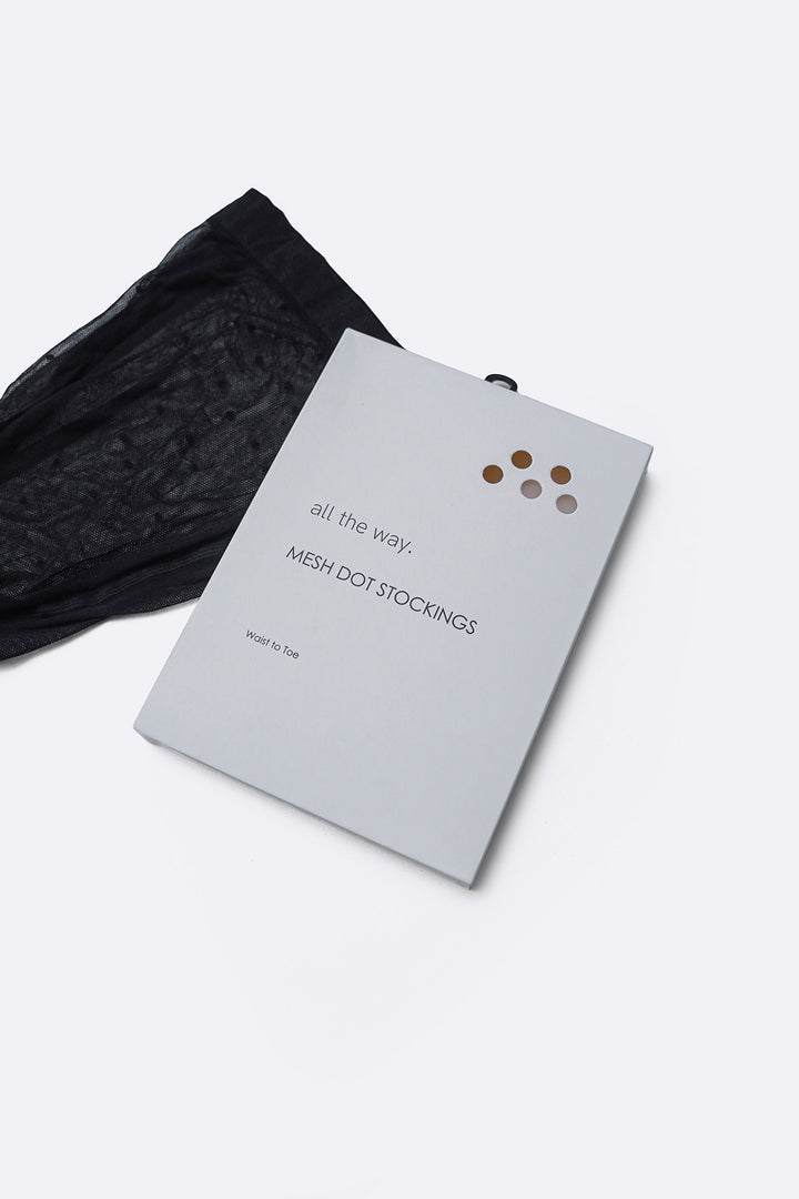 BLACK MESH DOT STOCKINGS