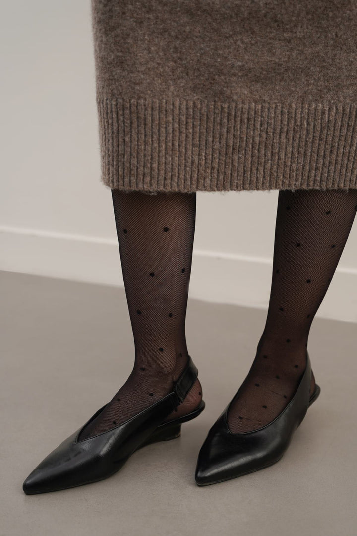BLACK MESH DOT STOCKINGS