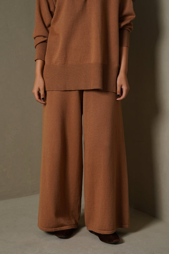 CAMEL FLOWY TROUSERS