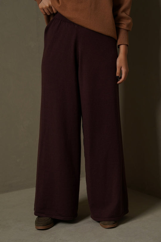 DARK BROWN FLOWY TROUSERS