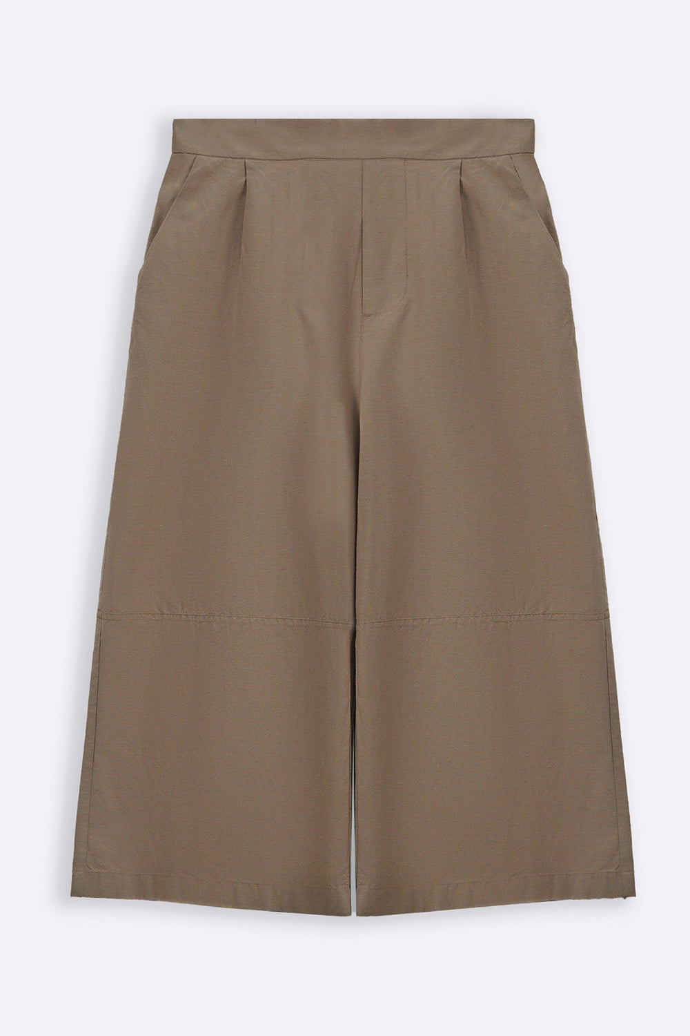 BEIGE TAILORED LINEN BLEND CULOTTES