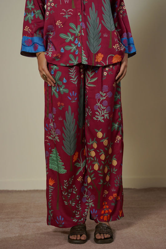 MAROON LEMON JUNGLE PANTS