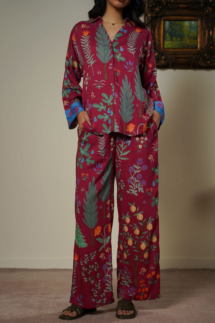 MAROON LEMON JUNGLE PANTS