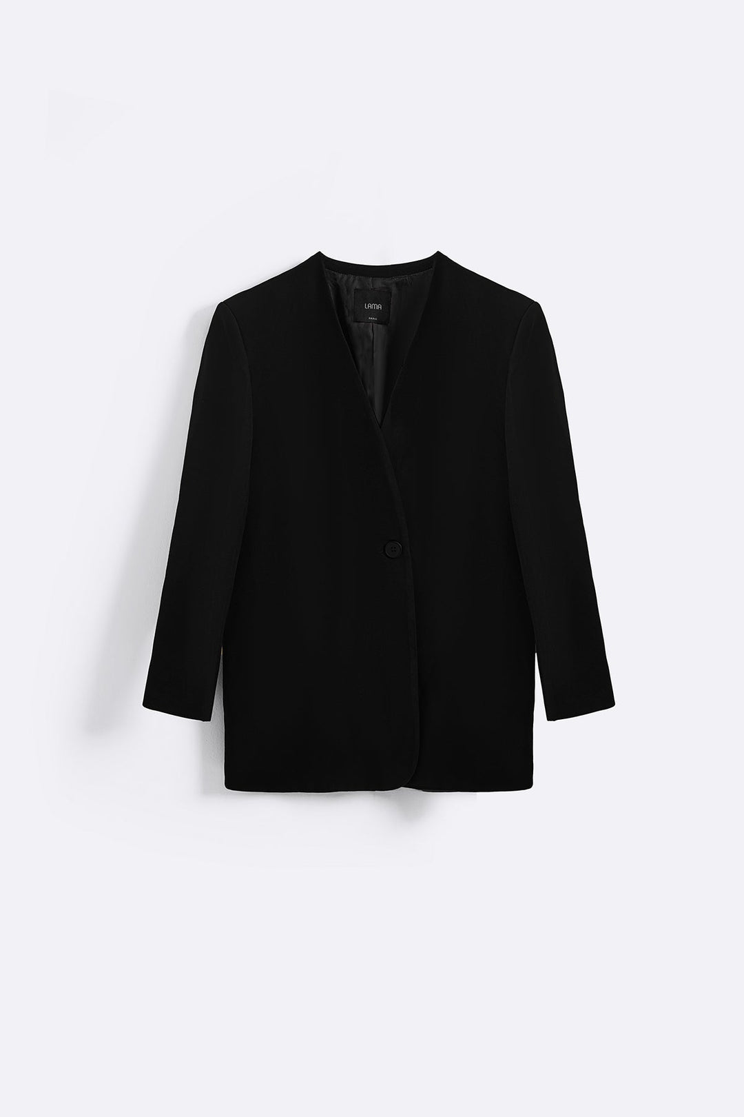 BLACK COLLARLESS BLAZER