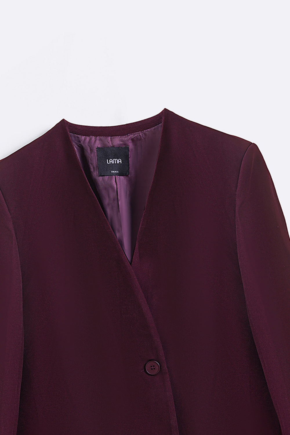 BURGUNDY COLLARLESS BLAZER
