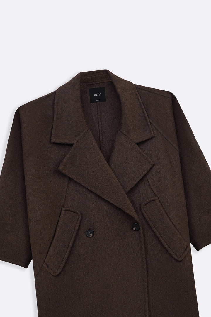 BROWN LONG WOOL COAT
