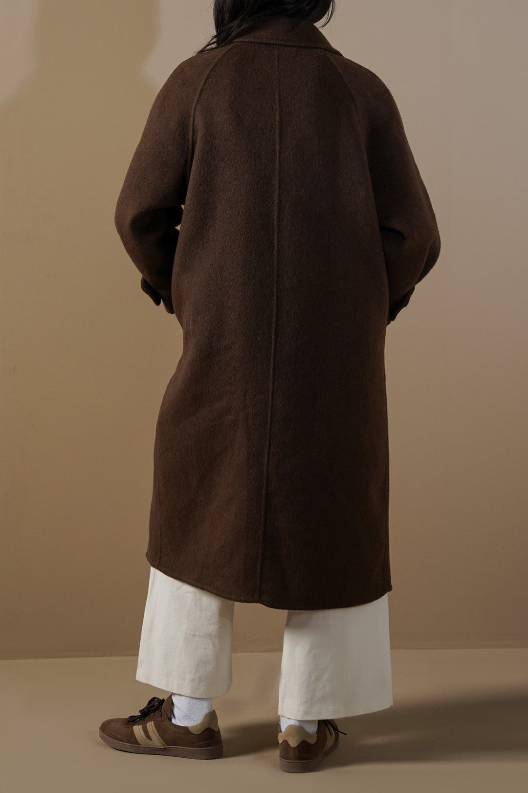 BROWN LONG WOOL COAT