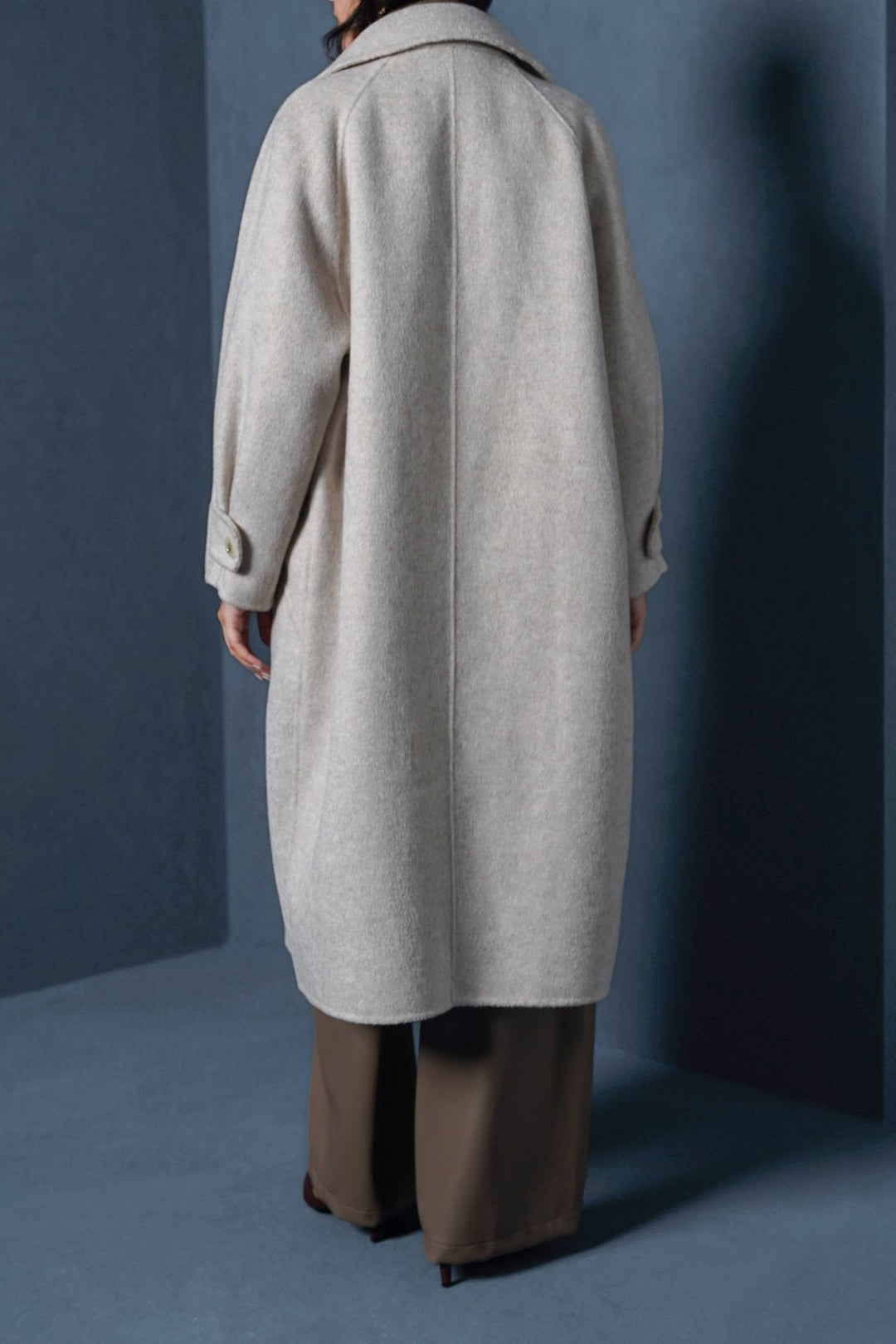 OFF WHITE LONG WOOL COAT