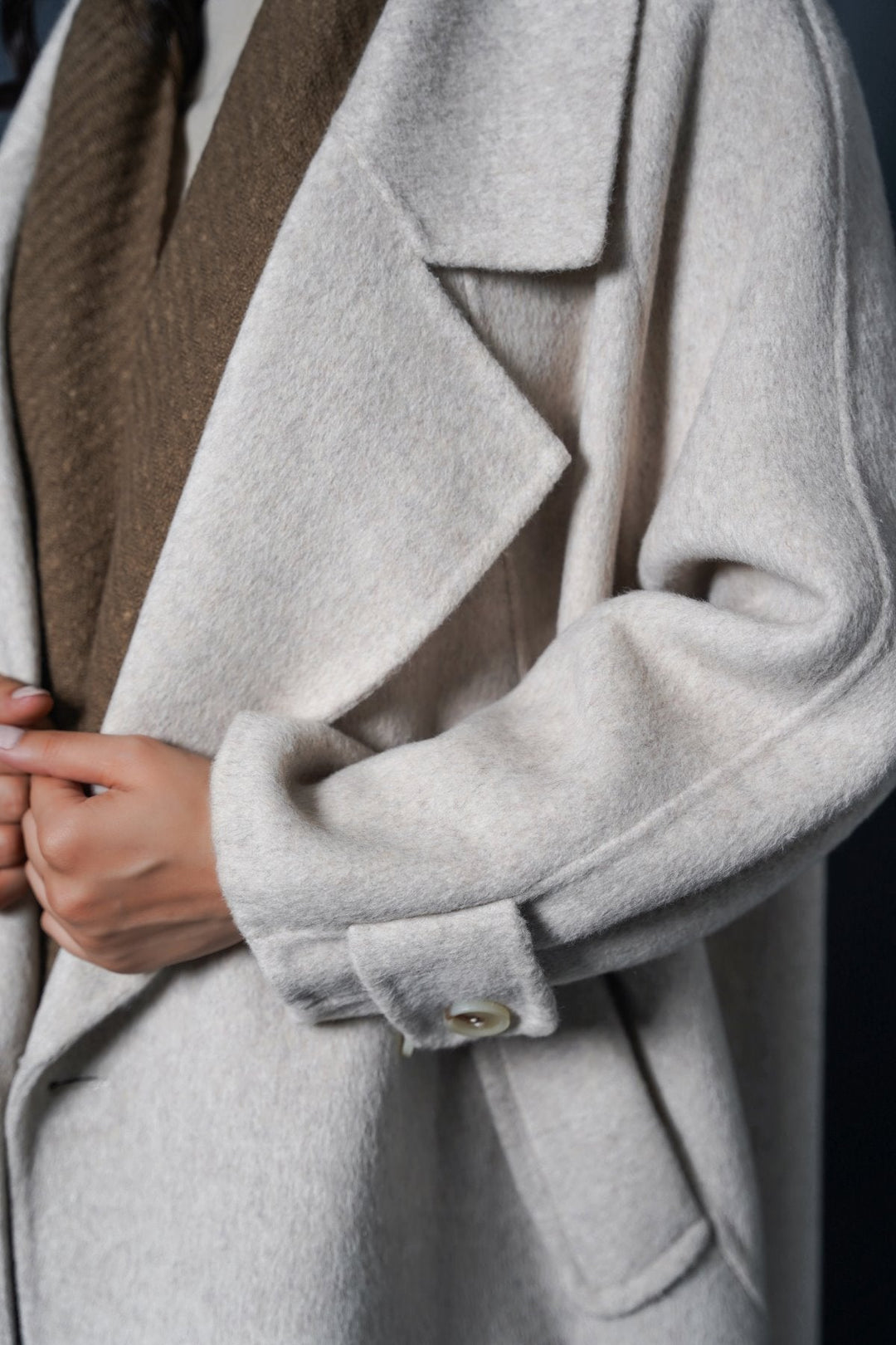 OFF WHITE LONG WOOL COAT