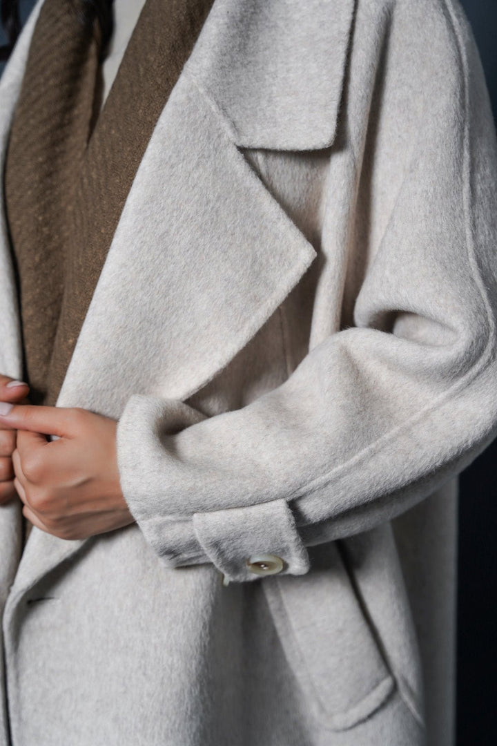OFF WHITE LONG WOOL COAT
