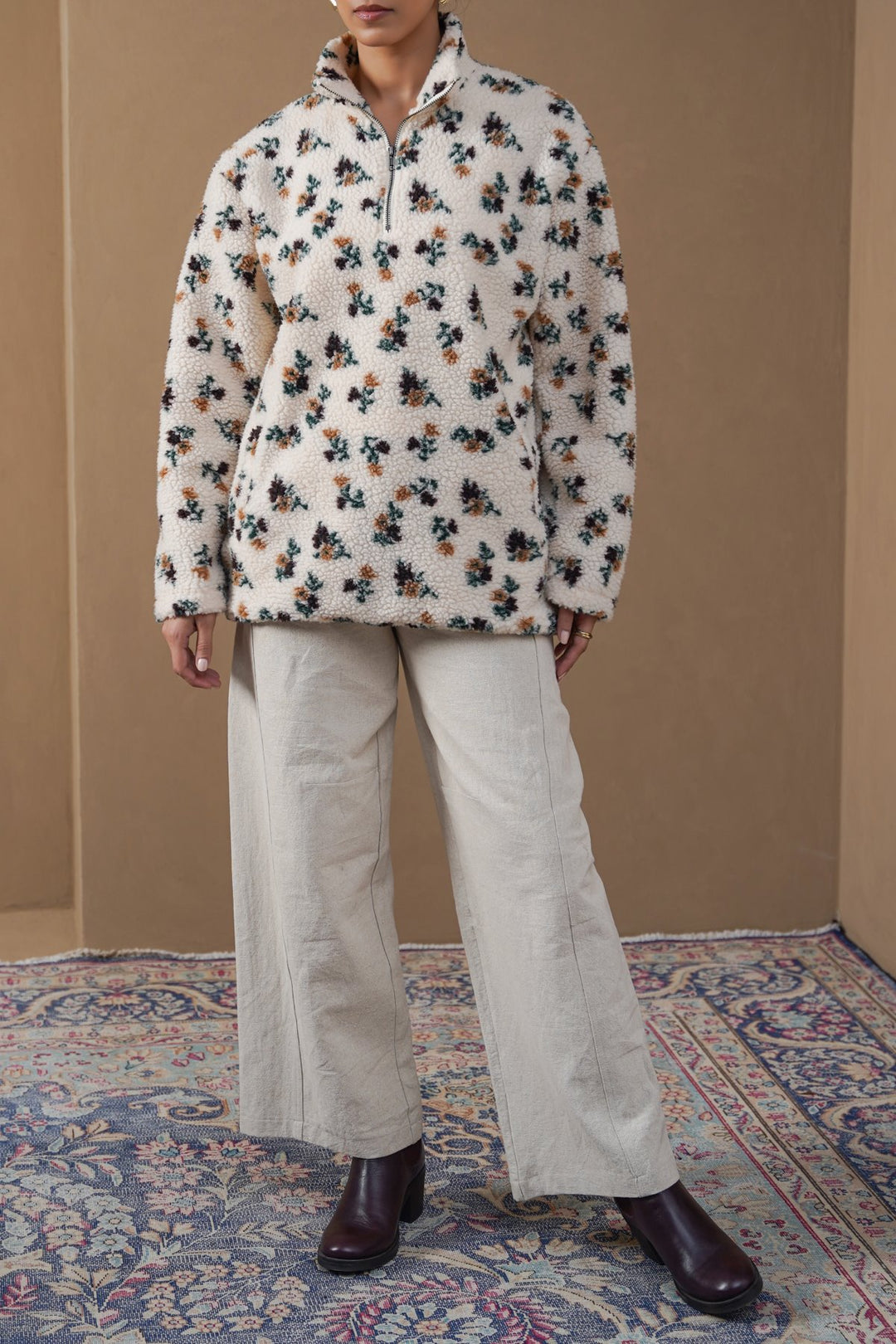 OAT WHITE WEEKEND SHERPA PULLOVER