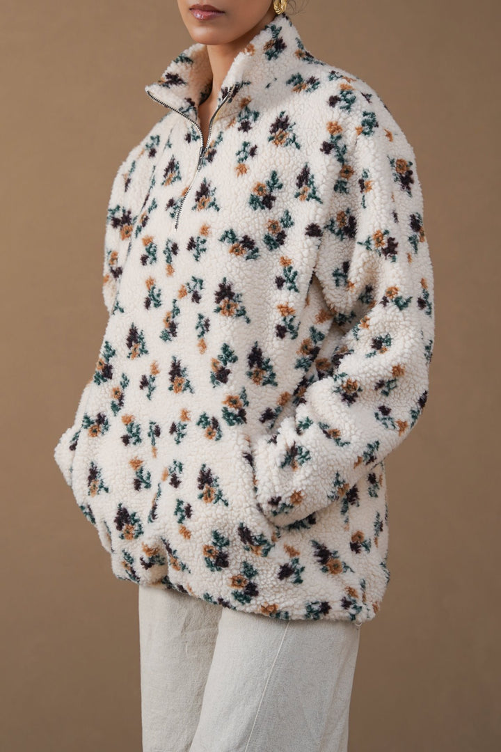 OAT WHITE WEEKEND SHERPA PULLOVER