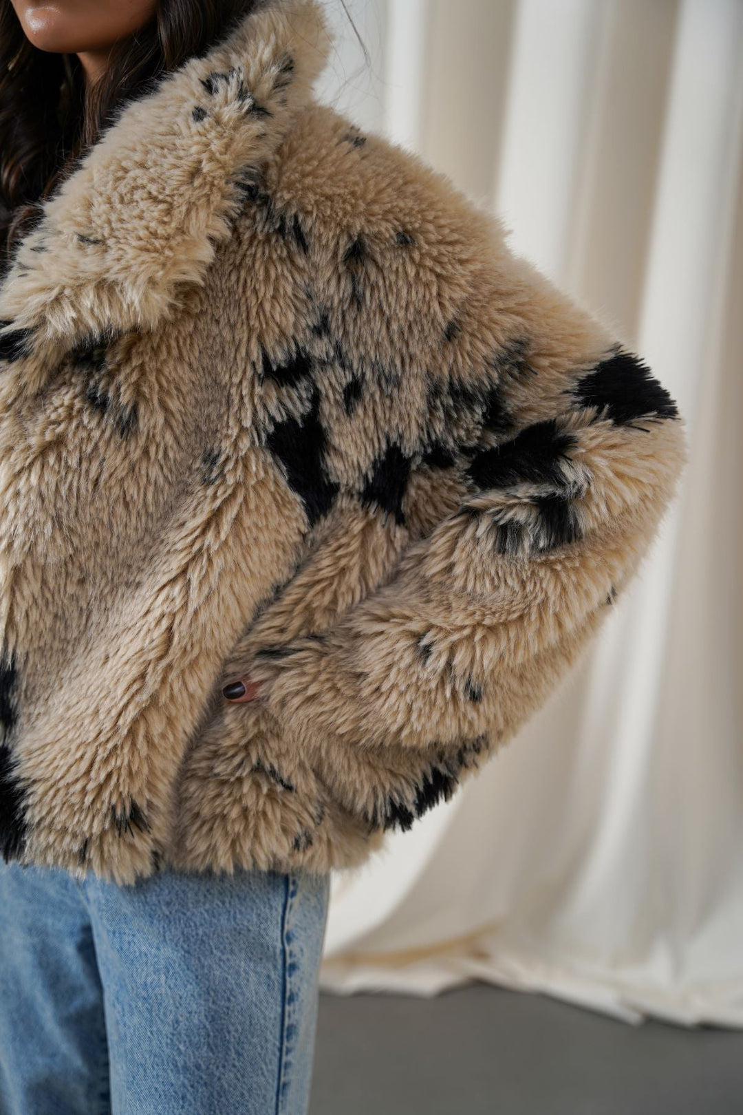 BEIGE RANCH LUXE FUR JACKET