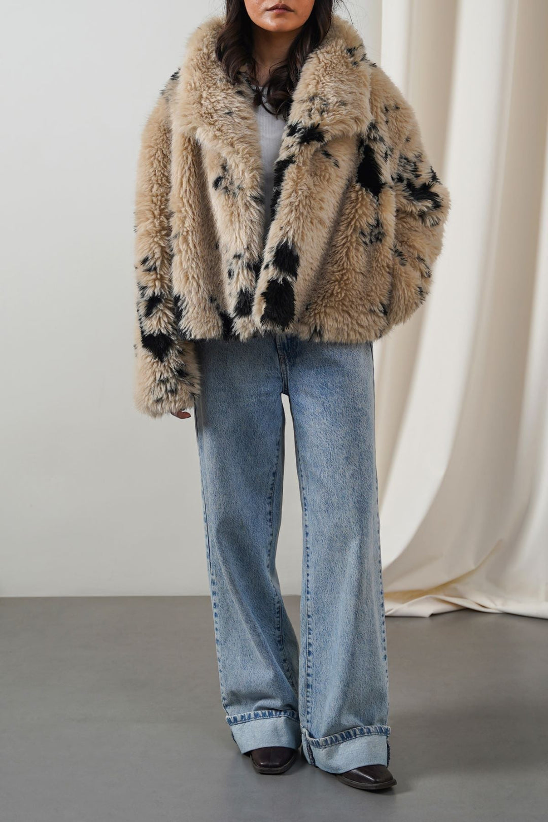 BEIGE RANCH LUXE FUR JACKET