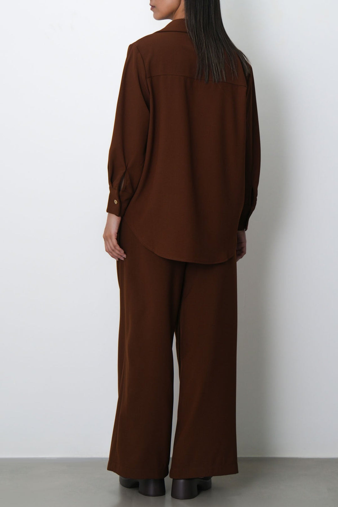 BROWN FLOW BUTTONED SHIRT