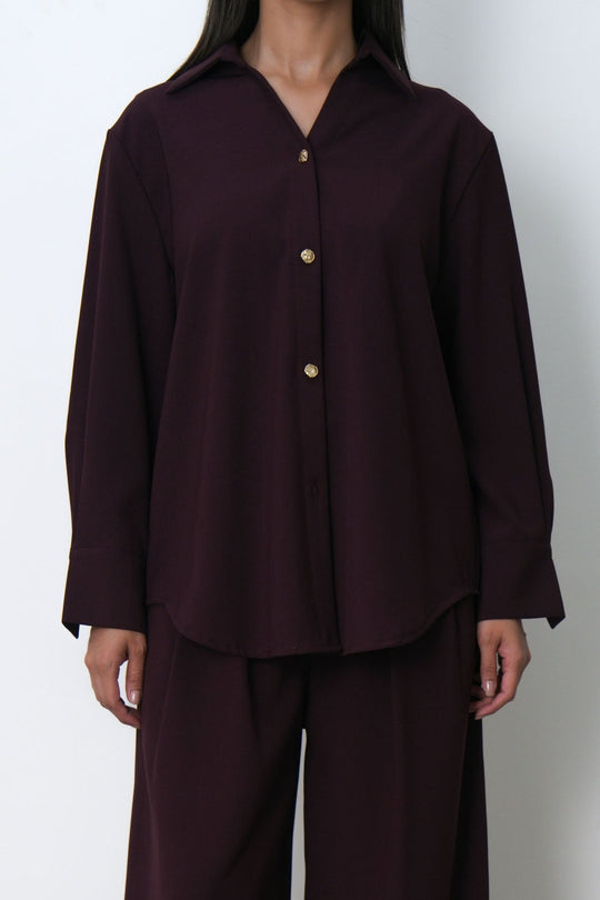 WINE FLOW BUTTONED SHIRT