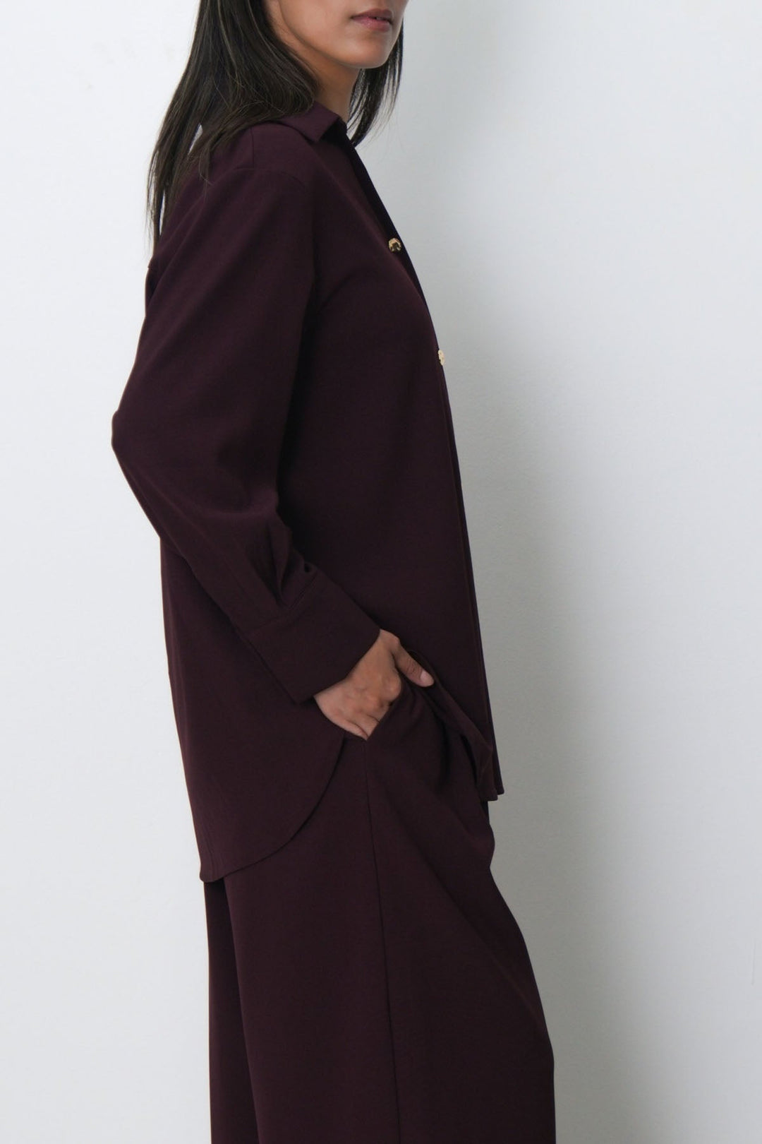 WINE FLOW BUTTONED SHIRT