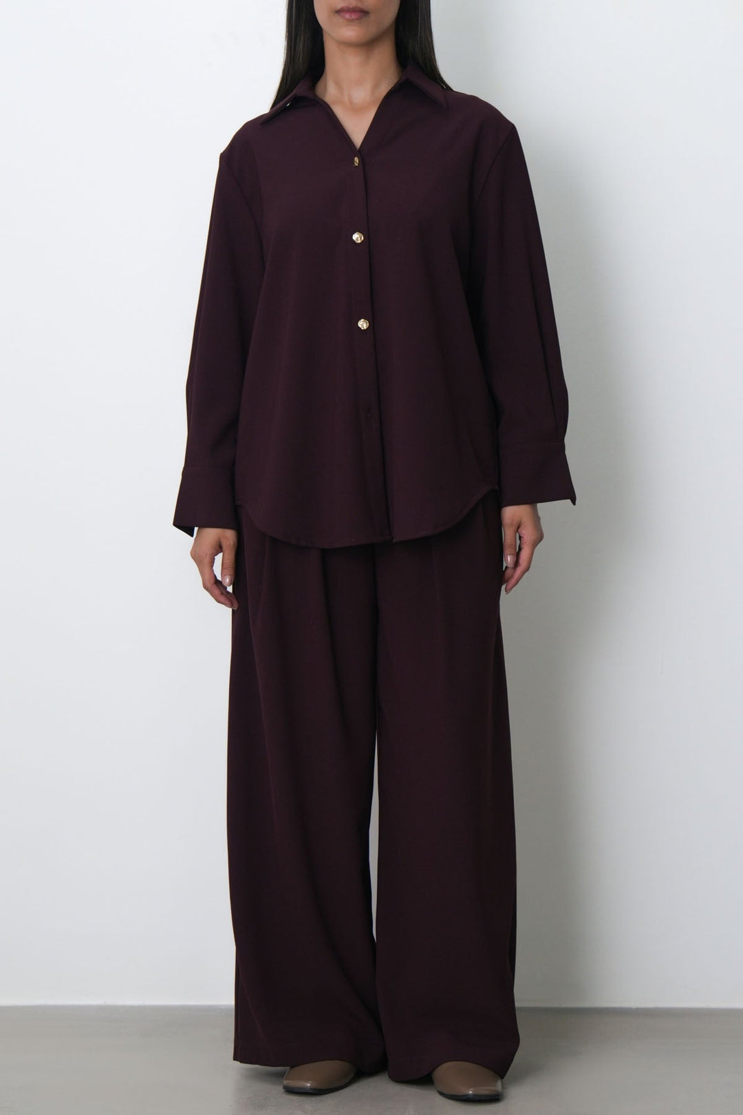 WINE FLOW BUTTONED SHIRT