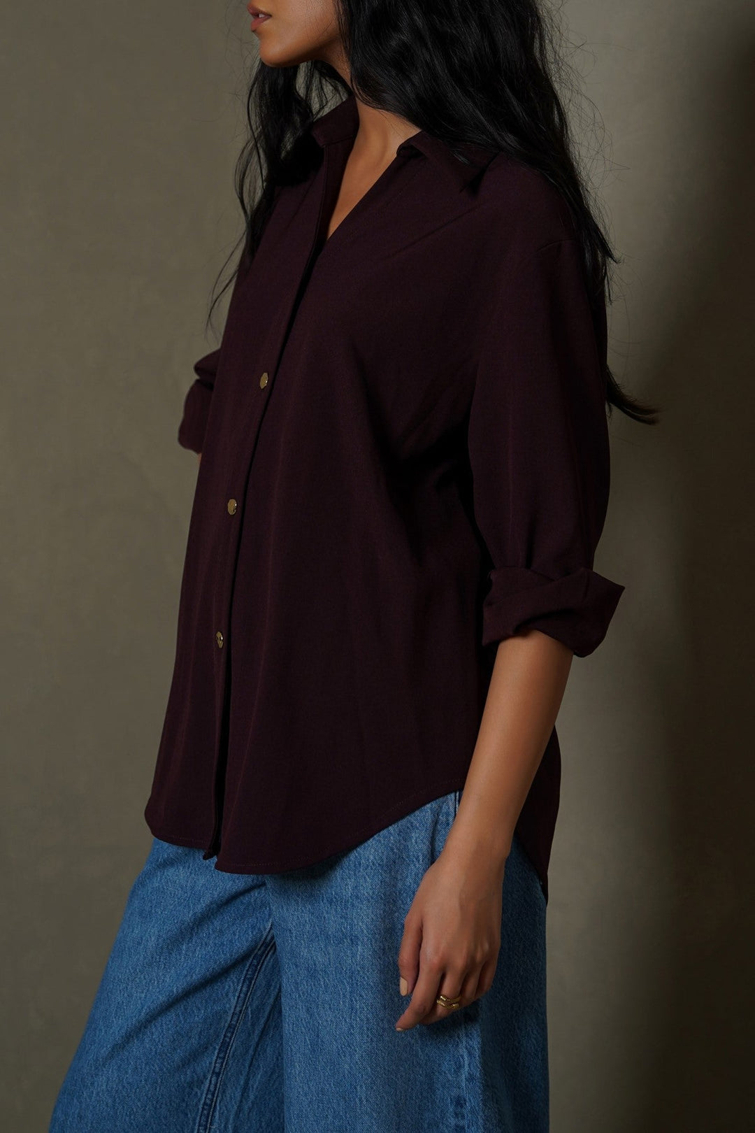 WINE MOCCA BUTTON DOWN