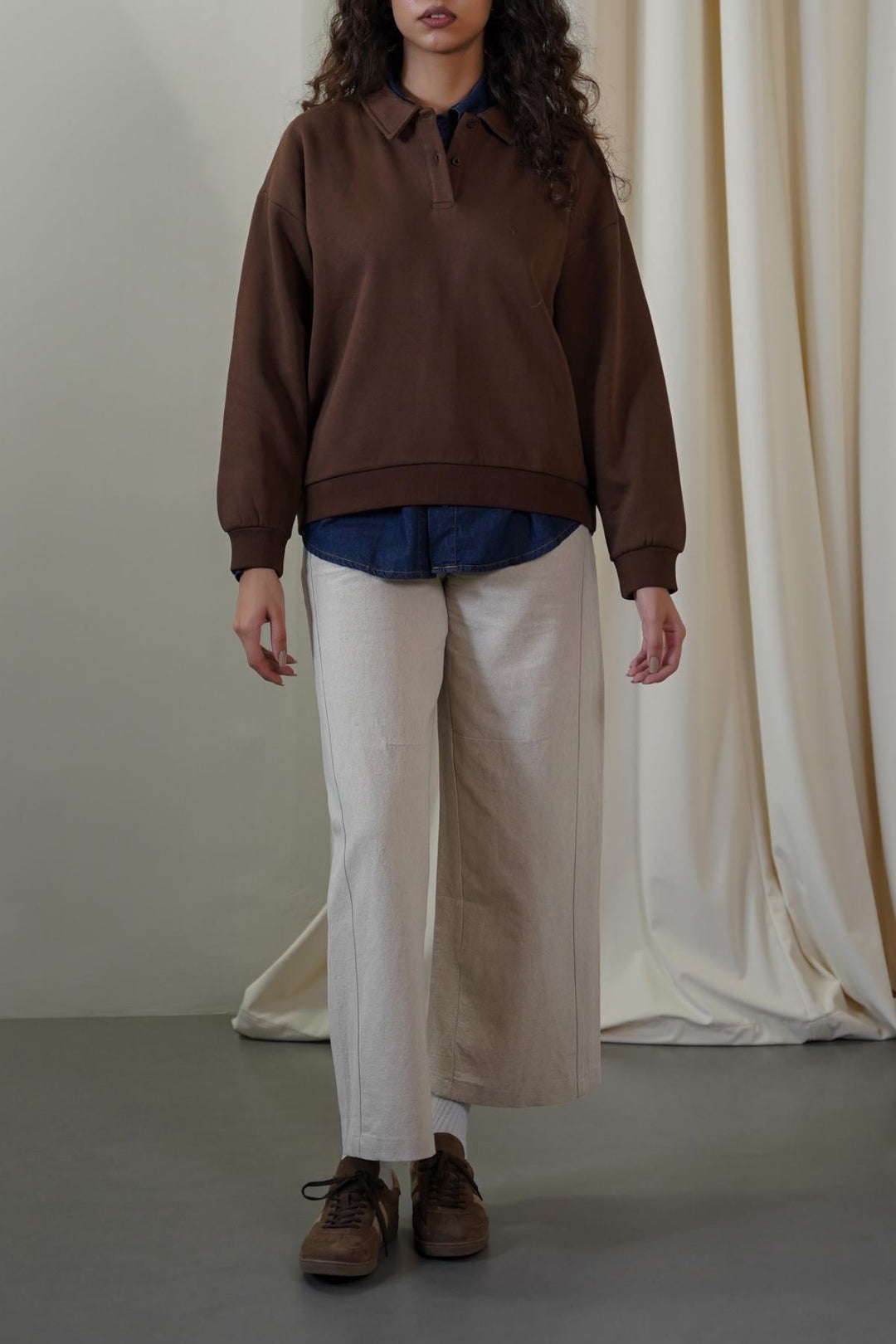 BROWN CLASSIC FLEECE POLO