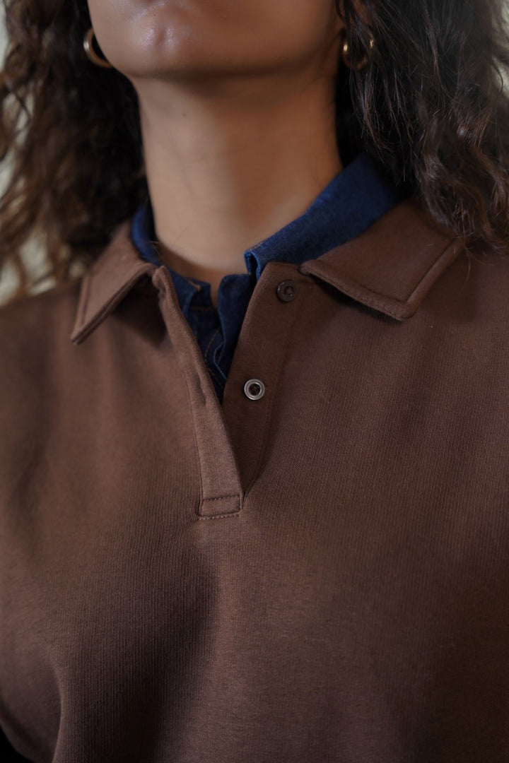 BROWN CLASSIC FLEECE POLO