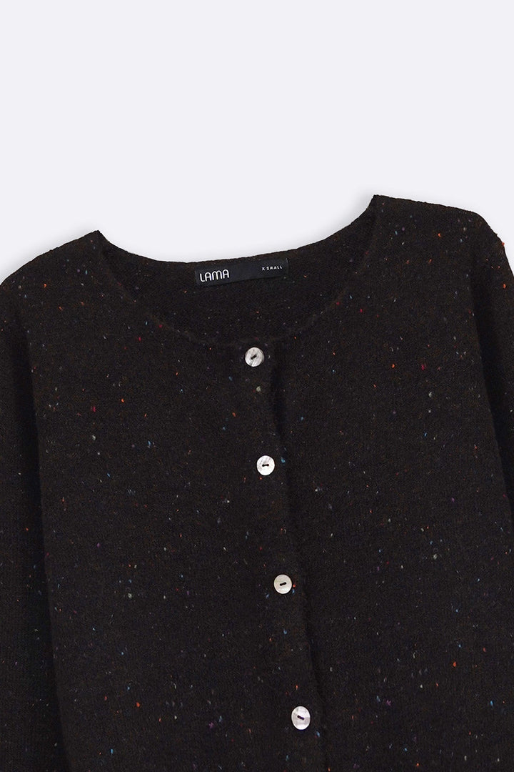 DARK BROWN CONFETTI CARDIGAN