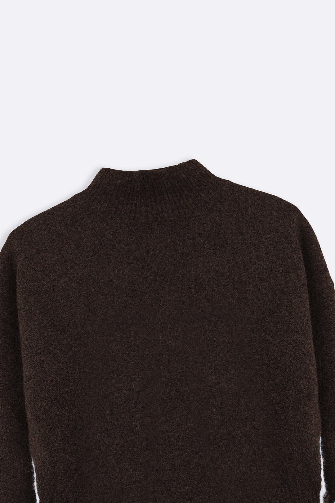 BROWN LINEA MOCKNECK SWEATER