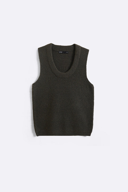 GREEN COSY SWEATER VEST