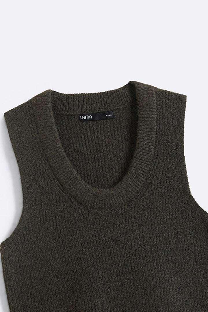 GREEN COSY SWEATER VEST