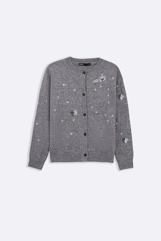 GREY FEMME EMBROIDERED CARDIGAN