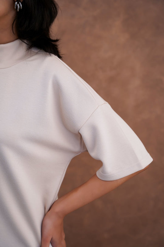 BEIGE NEOPRENE HIGH NECK