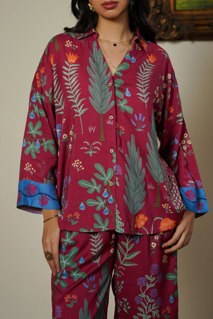 MAROON LEMON JUNGLE SHIRT