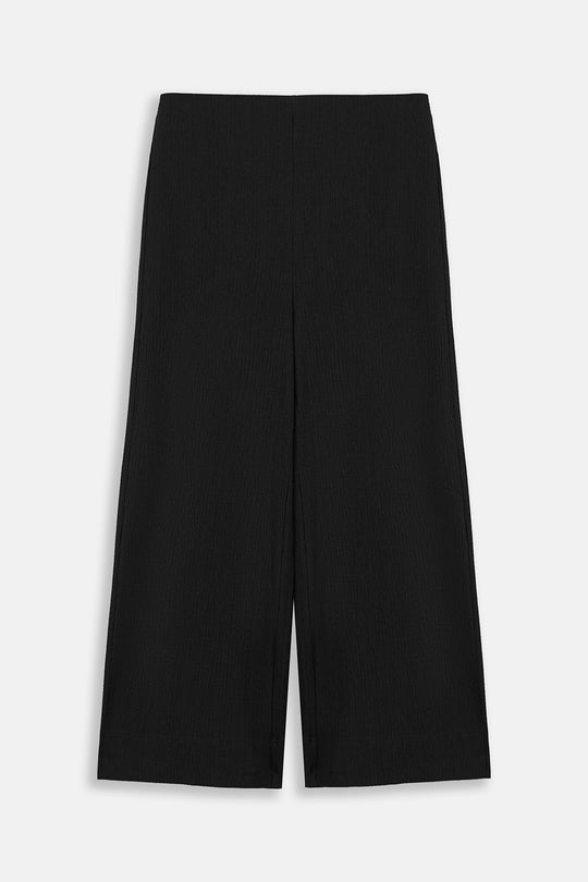 BLACK WIDE CROPPED PANTS