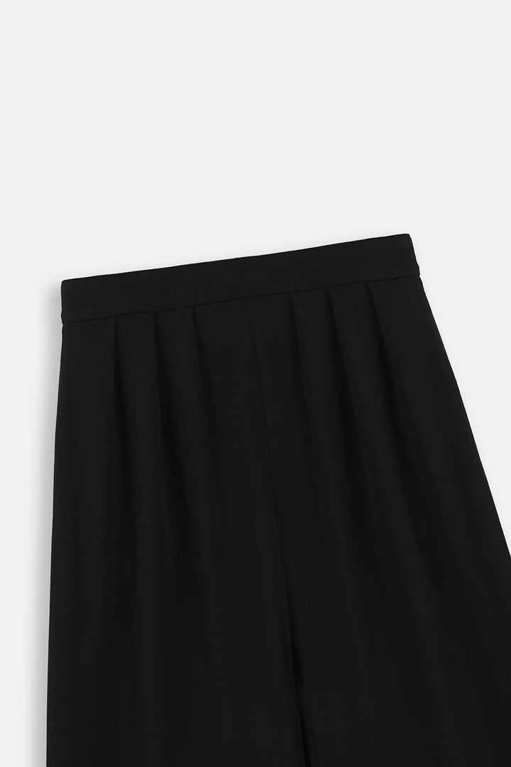 BLACK DEEP PLEAT PANTS