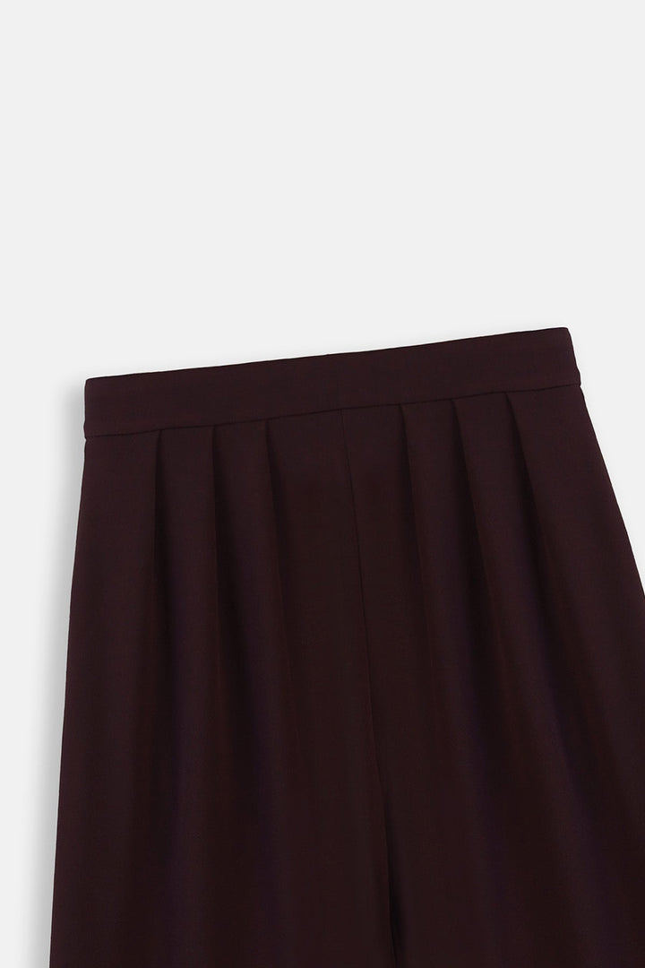 BROWN DEEP PLEAT PANTS