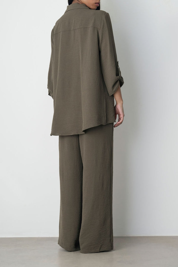 BROWN SLINKY SEAM TROUSER
