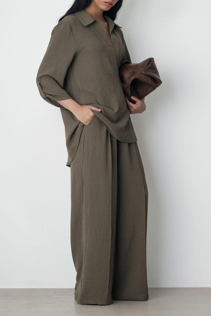 BROWN SLINKY SEAM TROUSER