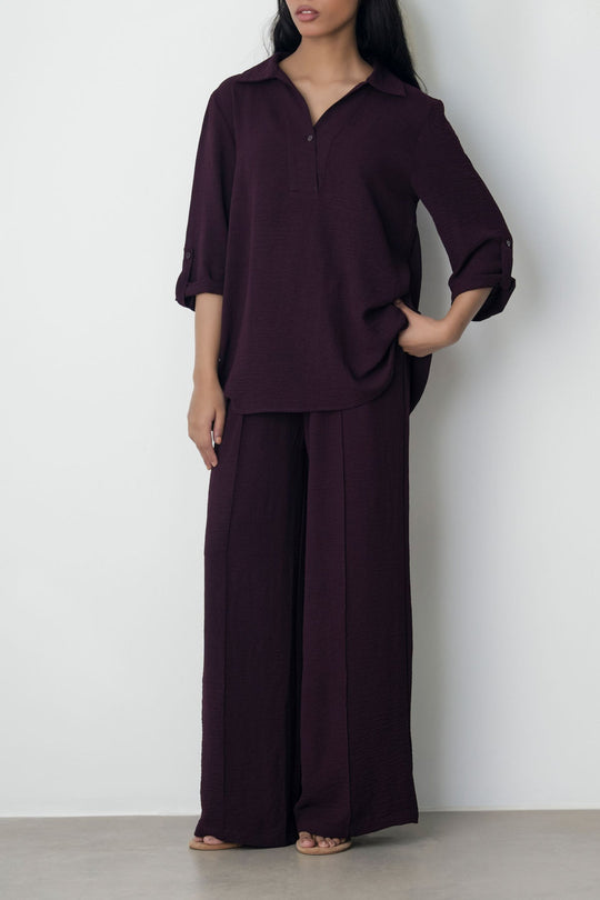 WINE SLINKY SEAM TROUSER