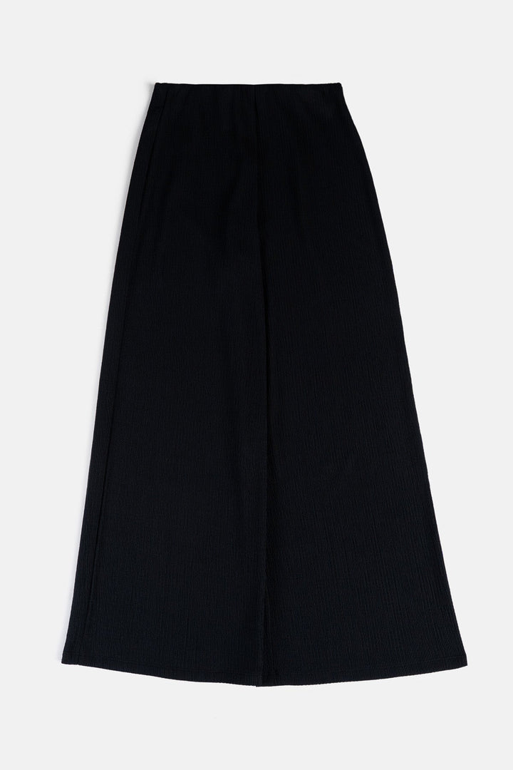 BLACK TEXTURED PANTS