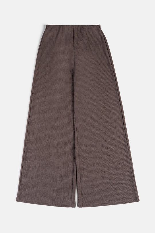 BROWN TEXTURED PANTS
