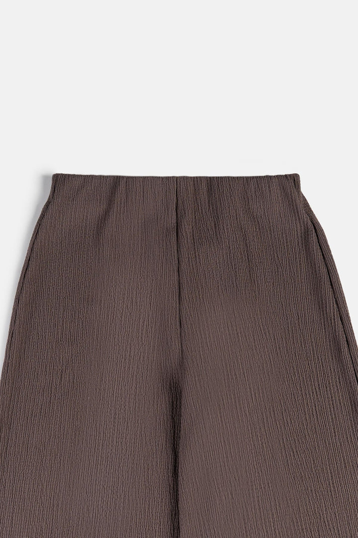 BROWN TEXTURED PANTS