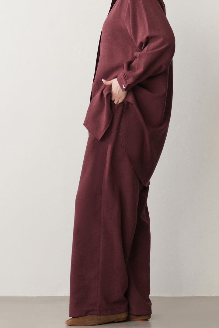 SUEDETTE WIDE PANTS